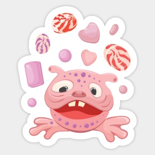 Pink Candy Monster Sticker